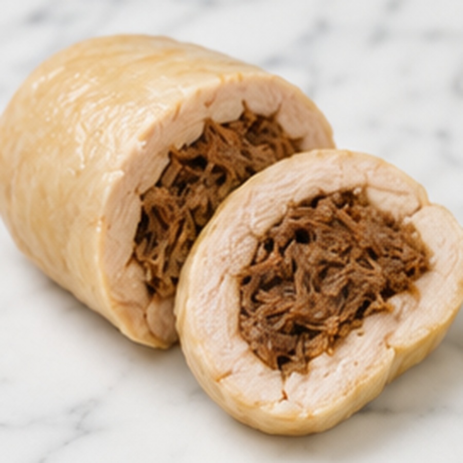 PICKLED CHICKEN ROLL W/PULLED BEEF